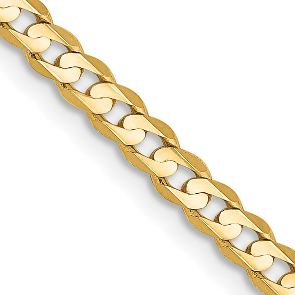 14KT Yellow Gold 16" 3MM Lobster Clasp Curb Chain