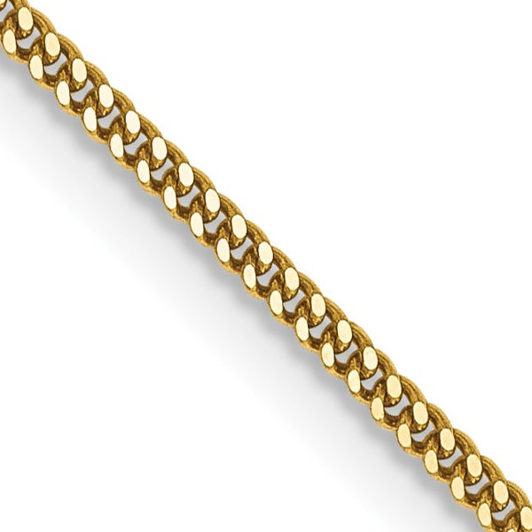 14KT Yellow Gold 20" 1.3MM Curb Pendant Chain