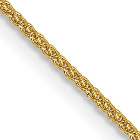 14KT Yellow Gold 22" 1MM Diamond-cut Spiga Link Pendant Chain