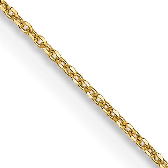 14KT Yellow Gold 16" 0.6MM Diamond-cut Cable Pendant Chain