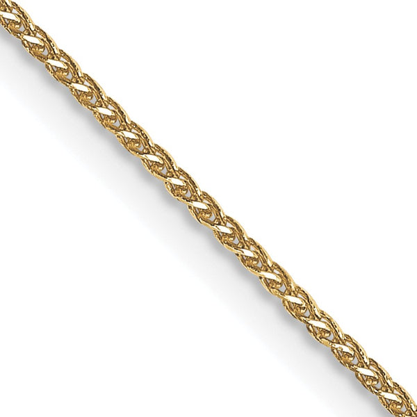 14KT Yellow Gold 18" 0.65MM Diamond-cut Lobster Clasp Spiga Link Pendant Chain