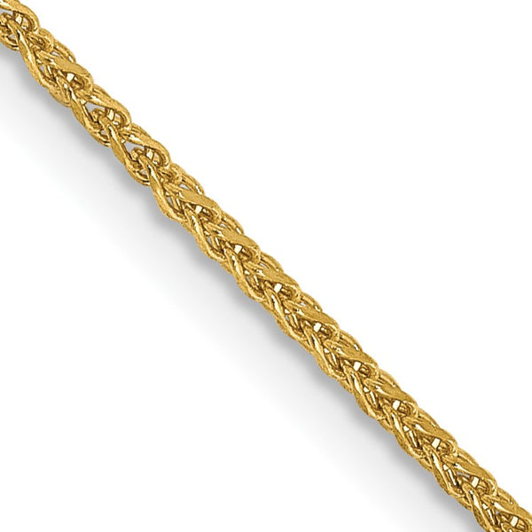 14KT Yellow Gold 16" 1.2MM Diamond-cut Lobster Clasp Spiga Link Chain