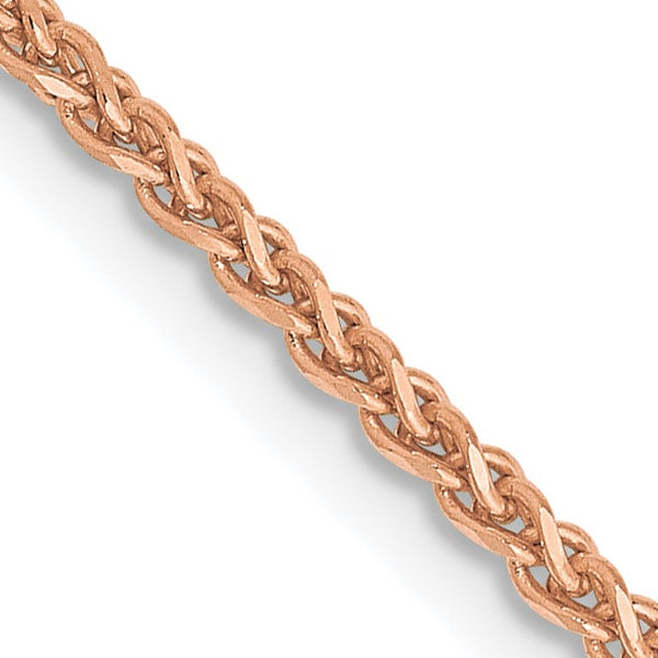 14KT Rose Gold 18" 1.4MM Lobster Clasp Spiga Link Chain