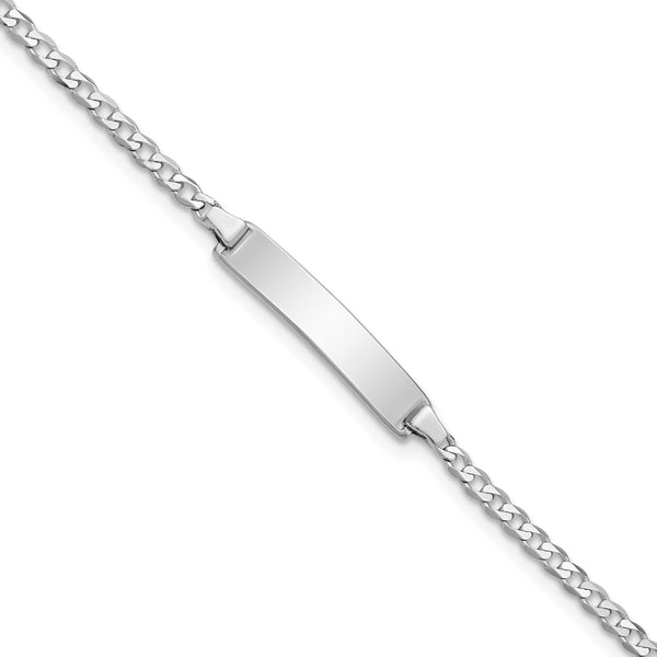 14KT White Gold 5.5" 4.2MM Childrens Curb ID Bracelet