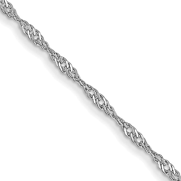 14KT White Gold 16" 1MM Singapore Pendant Chain