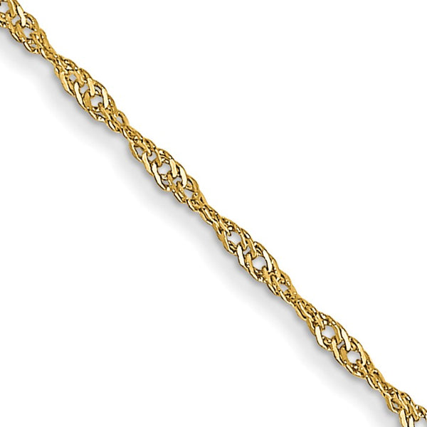 14KT Yellow Gold 20" 1MM Singapore Pendant Chain