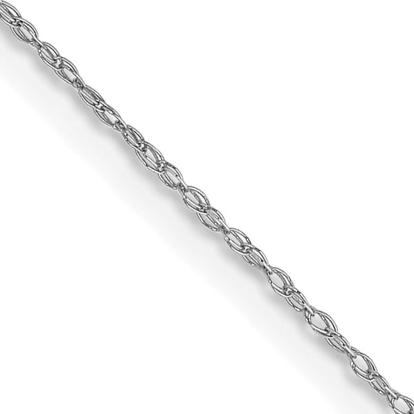 14KT White Gold 16" 0.5MM Cable Rope Pendant Chain