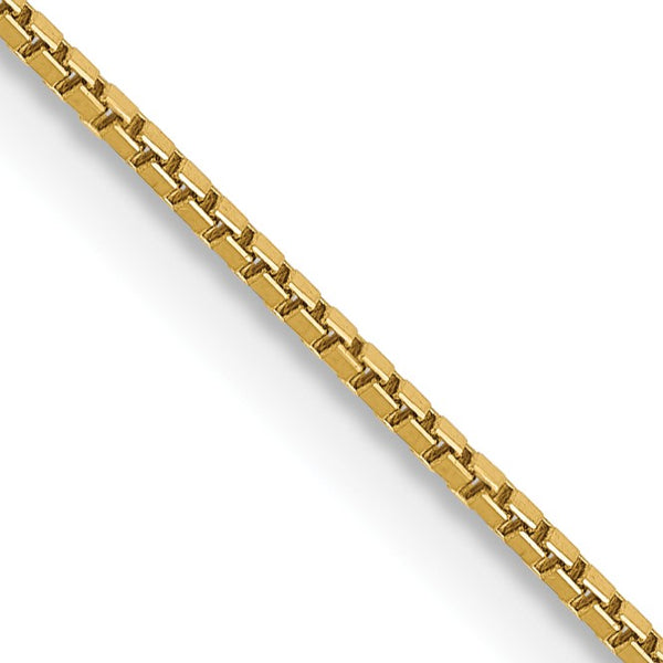 14KT Yellow Gold 18" 0.9MM Box Pendant Chain