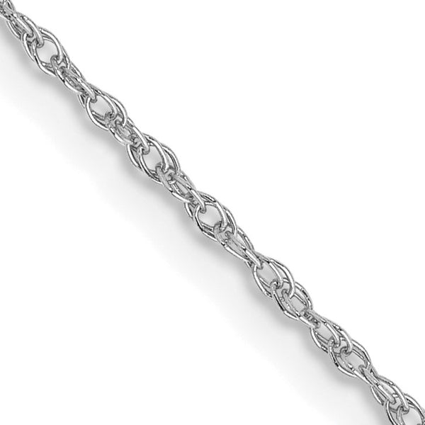 14KT White Gold 16" 0.8MM Rope Pendant Chain