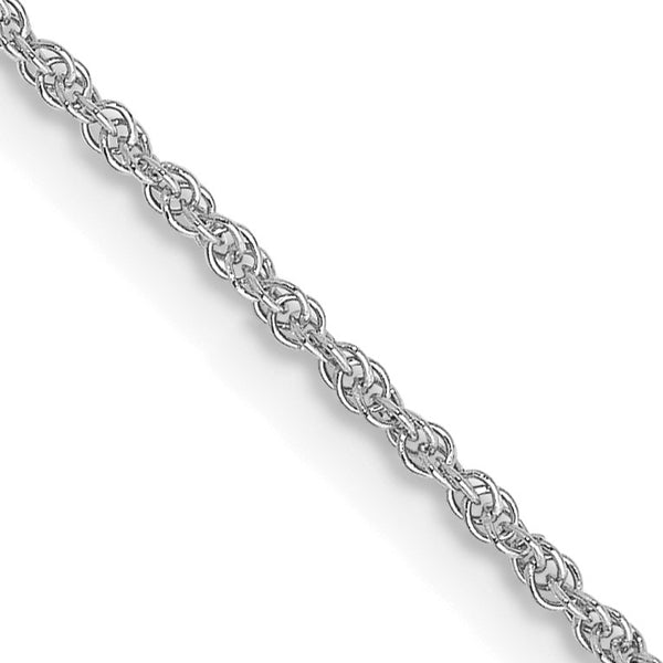 14KT White Gold 20" 1.1MM Rope Pendant Chain