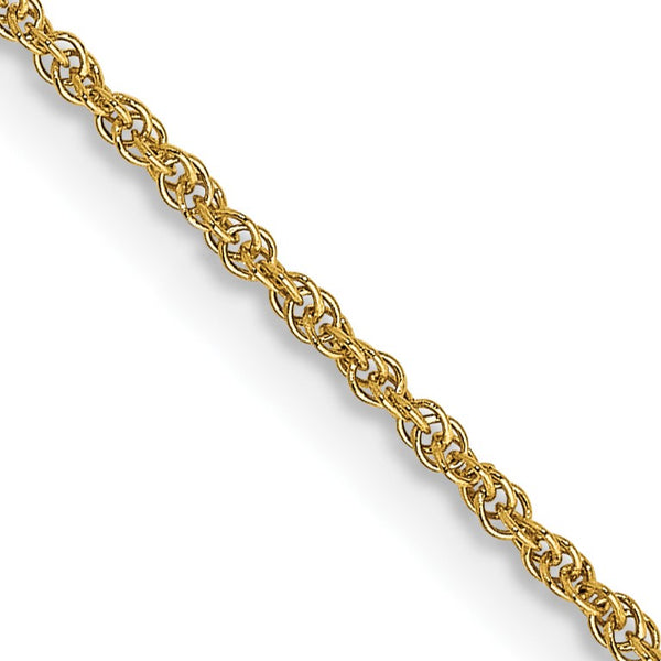 14KT Yellow Gold 16" 1.1MM Rope Pendant Chain