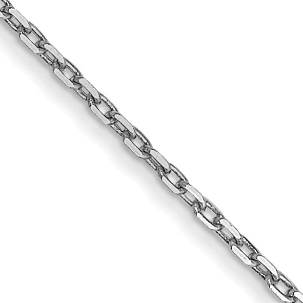 14KT White Gold 16" 0.8MM Diamond-cut Cable Pendant Chain