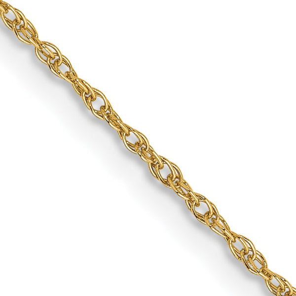 14KT Yellow Gold 18" 0.8MM Rope Pendant Chain