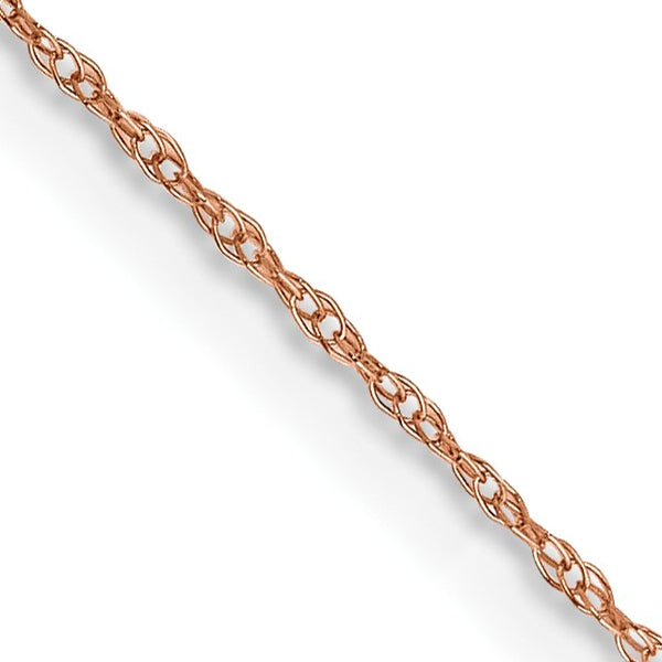 14KT Rose Gold 16" 0.5MM Cable Rope Pendant Chain