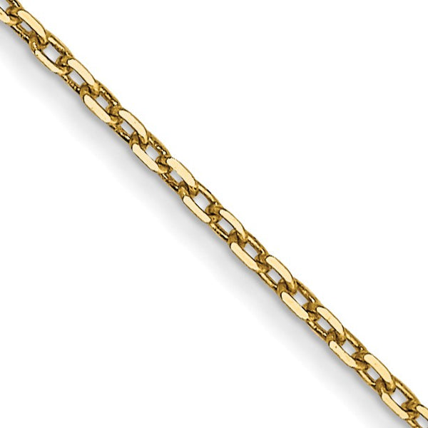 14KT Yellow Gold 16" 0.8MM Diamond-cut Cable Pendant Chain