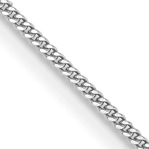 14KT White Gold 16" 0.9MM Curb Pendant Chain