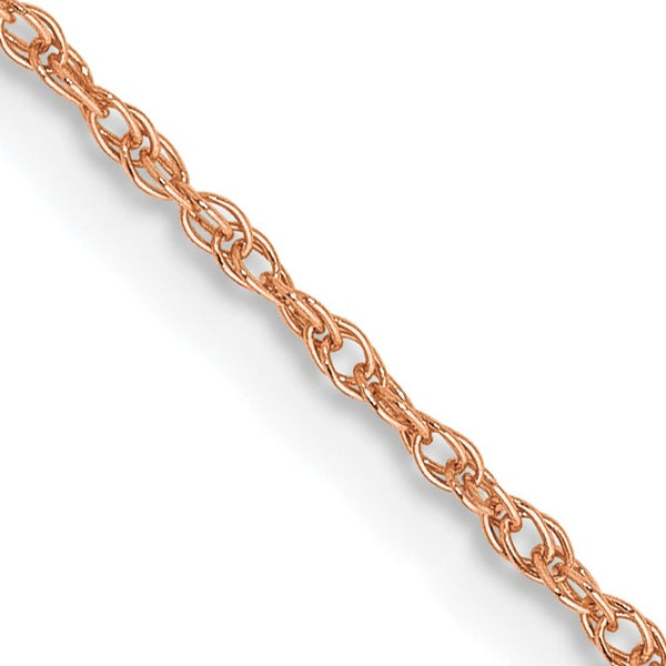 14KT Rose Gold 16" 0.8MM Rope Pendant Chain