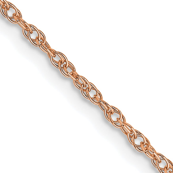 14KT Rose Gold 16" 1.15MM Cable Rope Pendant Chain