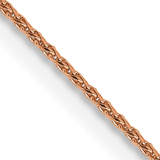 14KT Rose Gold 16" 1MM Diamond-cut Lobster Clasp Spiga Link Chain