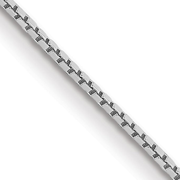 14KT White Gold 20" 0.9MM Box Pendant Chain