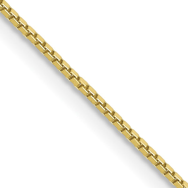 10KT Yellow Gold 18" 0.9MM Lobster Clasp Box Chain