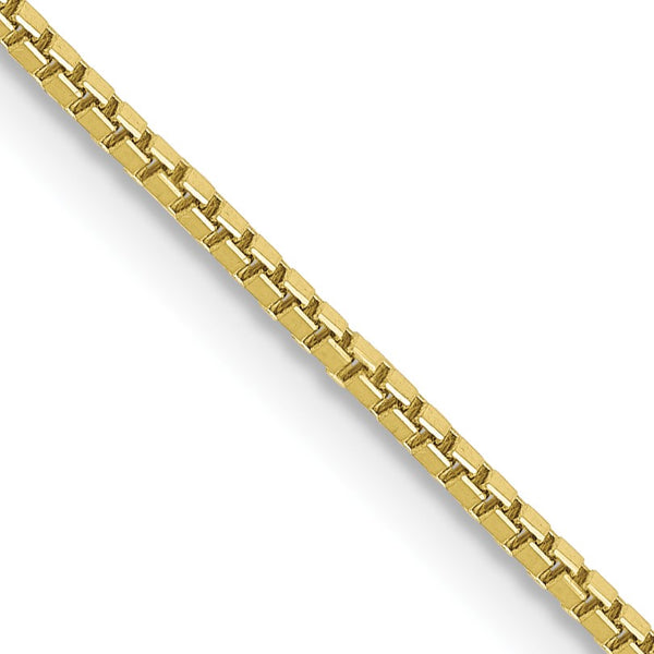 10KT Yellow Gold 18" 1MM Lobster Clasp Box Chain