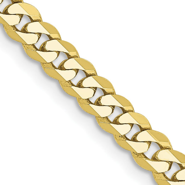 10KT Yellow Gold 20" 3.2MM Flat Beveled Curb Chain