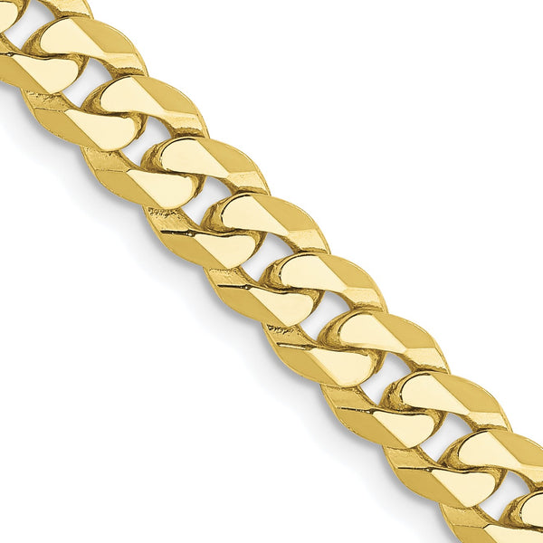 10KT Yellow Gold 18" 5.75MM Flat Beveled Curb Chain