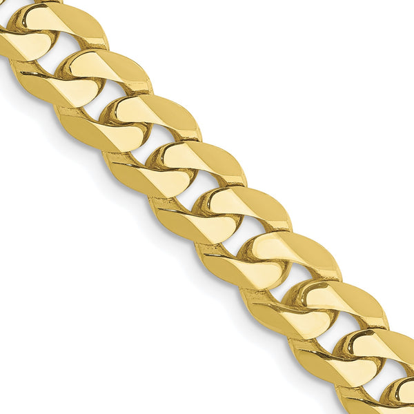 10KT Yellow Gold 22" 6.75MM Flat Beveled Curb Chain