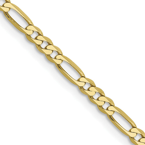 10KT Yellow Gold 16" 2.75MM Flat Figaro Chain