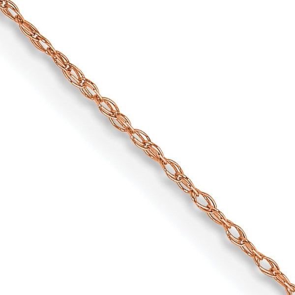 10KT Rose Gold 18" 0.5MM Cable Rope Pendant Chain