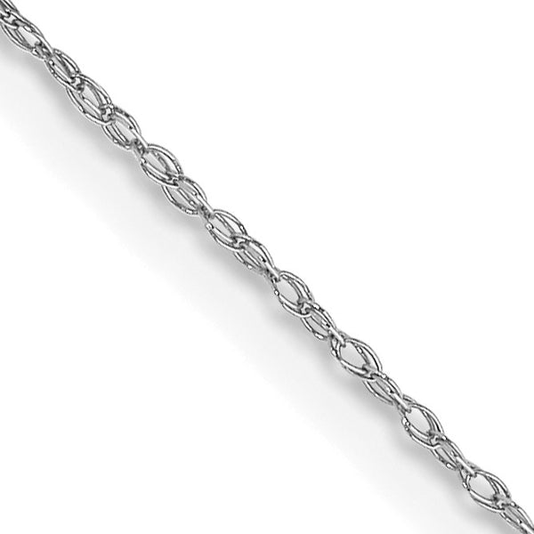 10KT White Gold 18" 0.5MM Cable Rope Pendant Chain