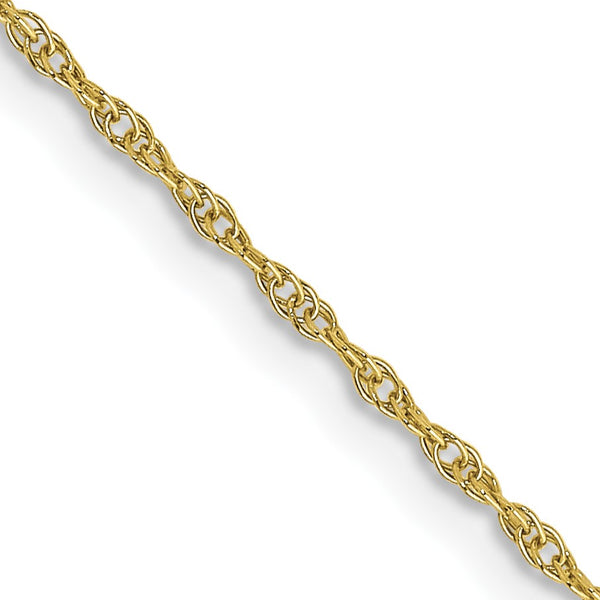 10KT Yellow Gold 16" 0.95MM Cable Rope Pendant Chain