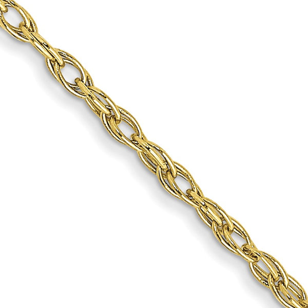 10KT Yellow Gold 16" 1.15MM Cable Rope Pendant Chain