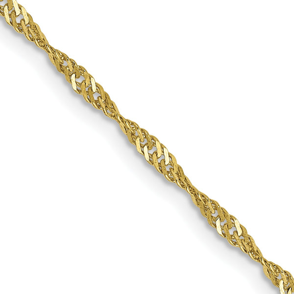 10KT Yellow Gold 20" 1.7MM Lobster Clasp Singapore Chain