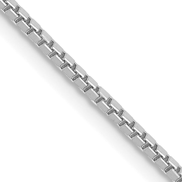 10KT White Gold 18" 1.3MM Lobster Clasp Box Chain