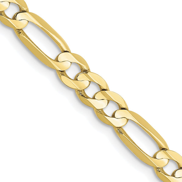 10KT Yellow Gold 20" 4.5MM Lobster Clasp Figaro Chain