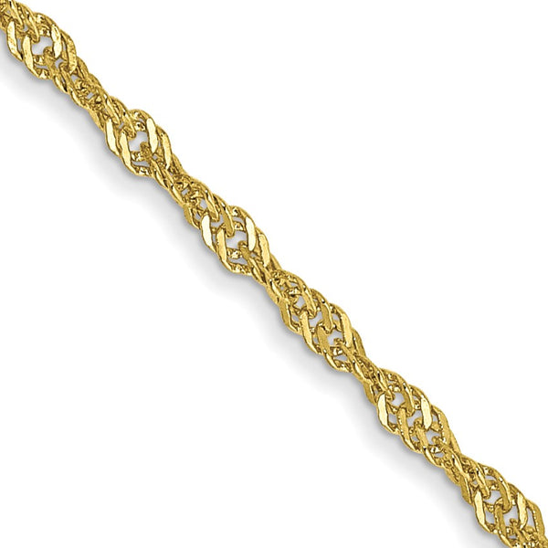 10KT Yellow Gold 16" 1.4MM Singapore Pendant Chain