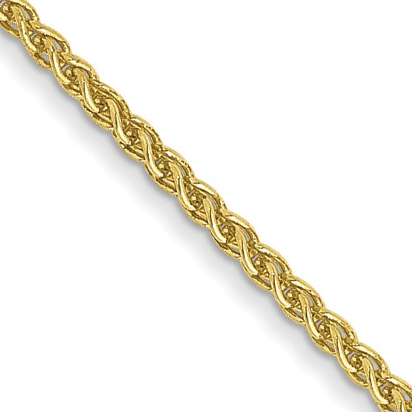 10KT Yellow Gold 16" 1MM Lobster Clasp Diamond-cut Spiga Link Chain