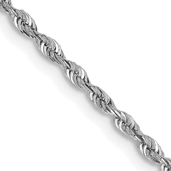 10KT White Gold 16" 1.85MM Diamond-cut Rope Chain