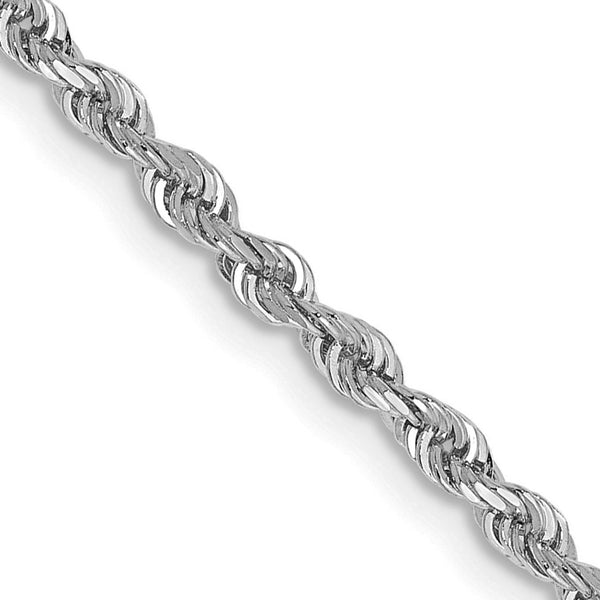 10KT White Gold 18" 2.25MM Diamond-cut Rope Chain