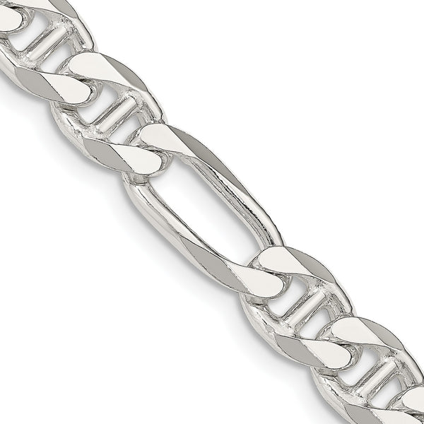 Sterling Silver 20" 7.75MM Figaro Anchor Link Chain