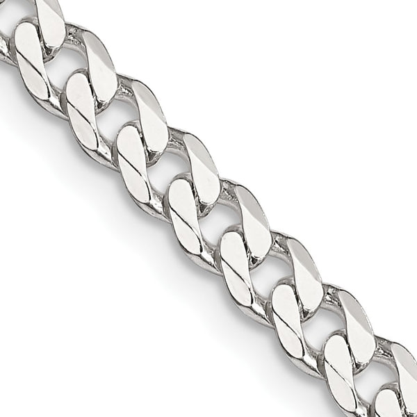 Sterling Silver 18" 4.5MM Lobster Clasp Curb Chain