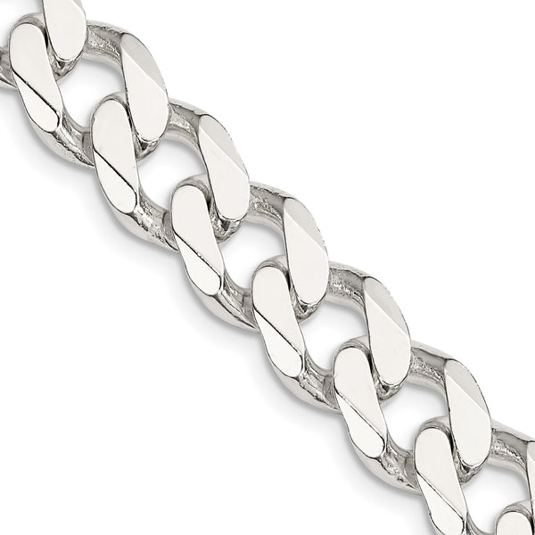 Sterling Silver 22" 11MM Lobster Clasp Curb Chain