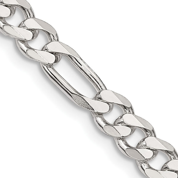 Sterling Silver 20" 5.5MM Lobster Clasp Figaro Chain