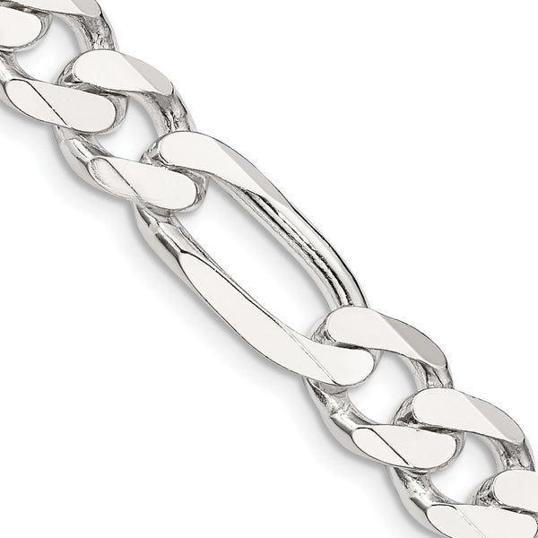 Sterling Silver 22" 9MM Lobster Clasp Figaro Chain