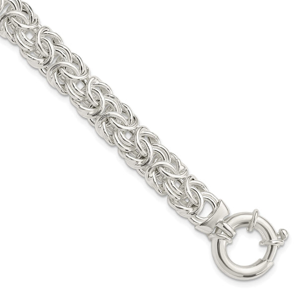 Sterling Silver 8" 10MM Byzantine Bracelet