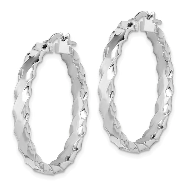 Sterling Silver 33X4MM Hoop Earrings