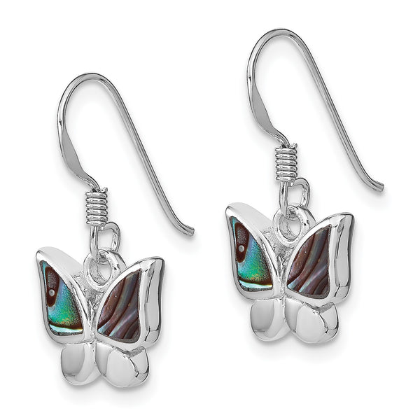 Sterling Silver 22X12MM Drop & Dangle Butterfly Earrings