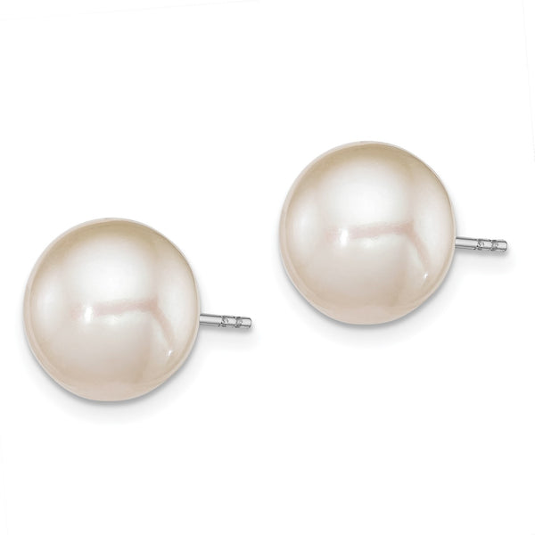 Sterling Silver 10X11MM Pearl Stud Earrings